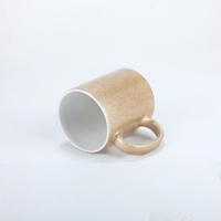 Tasses de voyage en céramique style américain, revêtement mat, poignée ronde, à paillettes, pour transfert thermique, personnalisables avec motifs photo, vente en gros