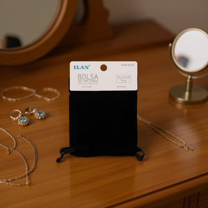 Borsa in velluto Ilan 7x9 cm nera 2 pezzi per conservare gioielli - Product Image 2