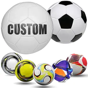 Grosir kustom sepak bola sepak bola dengan Logo murah PU Foofball bola sepak bola pelatihan Logo kemasan bahan asal 3 4 5 ukuran