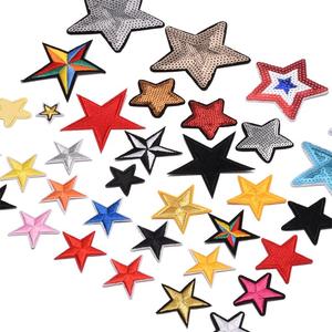 35 Pièces Écussons Brodés Informatiques en <span class=keywords><strong>Tissu</strong></span> à Paillettes, Motifs Cœur et Cinq Étoiles, pour Vêtements de Scène, Sacs, Casquettes et Accessoires - Product Image 5