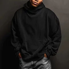 Sweat à capuche unisexe court avec logo personnalisé Sweatshirts pulls surdimensionnés Sweatshirts à capuche lourds avec broderie pour hommes Fabricant personnalisé - Product Image 6