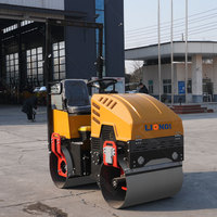 Compacteur routier de 1 tonne, machine de construction, rouleau compresseur à double tambour avec moteur diesel/essence