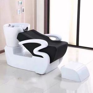 Sillón de Peluquería de Diseño Moderno y Duradero con Lavabo de Cerámica para Barbería, Spa y Hotel, Mueble de Salón en Cuero PU - Product Image 4