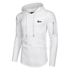 Sudaderas con capucha cómodas para gimnasio y Fitness para hombre, ropa de calle, diseño de cremallera, XS colores sólidos, venta al por mayor, cantidad a granel, Sudadera con capucha de lana estampada - Product Image 2