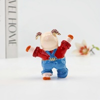 SHINNYGIFTS Boîte à Bijoux en Métal Plaqué Or avec Émail, Figurine Singe, Strass et Design Sucette pour Feng Shui - Vente en Gros