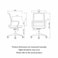 Chaise de conférence au design moderne à hauteur réglable avec dossier et accoudoirs en maille pour utilisation au bureau ou sur ordinateur