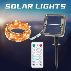 <span class=keywords><strong>Guirlande</strong></span> lumineuse <span class=keywords><strong>solaire</strong></span> féerique à LED télécommandée, <span class=keywords><strong>guirlande</strong></span> de décoration de jardin extérieur, 8Modes, fil de cuivre pour la rue de noël - Product Image 3