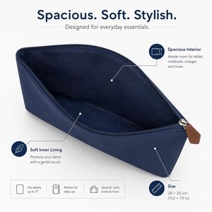 Pochette de rangement personnalisée en néoprène avec logo en relief, sac souple pour documents, étui pour tablette pour le bureau et les voyages - Product Image 2