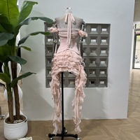 Ensemble jupe femme OUDINA, jupe décontractée à ruban irrégulier et pompon, 3 pièces