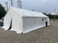 Grande tente d'urgence blanche 4,6x8m en toile Oxford avec doublure en coton et tissu PVC enduit au couteau, prend en charge l'impression de logo personnalisé