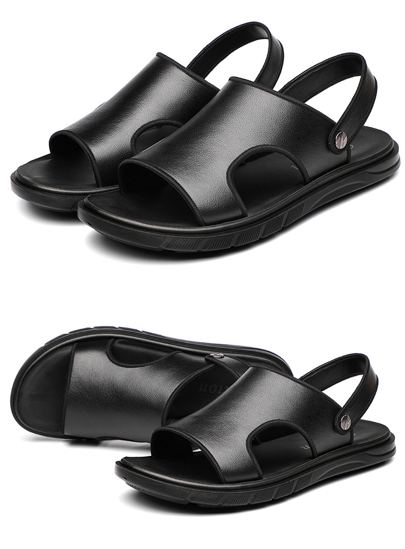 Men Slipper Sandal Shoes Summer Leather Sandals Men Beach Shoes Casual Slippers