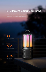 Portable Outdoor <b>LED</b> <b>Lantern</b> With <b>Rechargeable</b> Battery IPX4 Waterproof Bluetooth Speaker Voice Control For Camping - Product Image 6