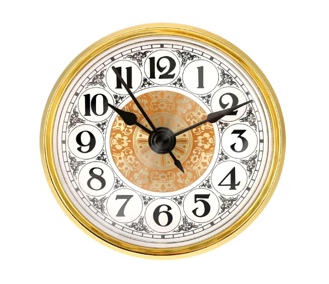 Jam Tangan FITUP Perak 2-3/4 Inci, BEZEL Emas 70Mm, Jam MINI Masukkan DIAL Jam Arab Romawi