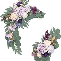 Grandes fleurs artificielles pour arche de mariage, lot de 2, arrangement floral de roses, décoration de fond pour cérémonie intérieure/extérieure (plastique rose)