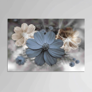 Modern Floral Canvas Art: Elegant Printed <b>Poster</b> <b>for</b> Gray <b>Bedroom</b> Decor,TEMPERED GLASS ART - Product Image 2