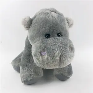 China Fábrica Atacado Pequeno Hipopótamo Recheado Animal Cinzento Hippo Plush Toy para a Promoção Do Presente Do Bebê