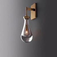 Lustre créatif à tête unique en forme de goutte d'eau, avec redresseur à semi-conducteurs, en fer doré et verre, de luxe, pour escalier et comptoir de bar
