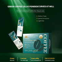 Aangepaste OEM/ODM Instant Slim Green Coffee Poeder Fruit Smaak Gewichtsverlies Detox Koffie Qian Mei Ren Merk 100 STKS MOQ