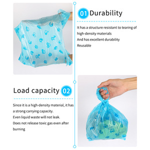Bolsas para excremento de perros y gatos compostables a prueba de fugas, fáciles de atar y ecológicas, con asas. - Product Image 2