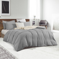 Parure de lit 3 pièces en coton égyptien 100 % gaufré, très douce et agréable pour la peau, avec housse de couette et taies d'oreiller pour la maison, taille King Size