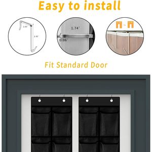 Over The Door Shoe Organizer 12 Mesh Pockets Hanging Storage For Closet Shoes <b>Black</b> - Product Image 6