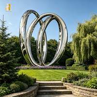 Sculpture d'art moderne abstraite en acier inoxydable de grande taille RELONG, statue en métal personnalisable pour l'extérieur, villa, jardin