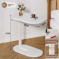 Table d'angle moderne en métal mobile, gain de place pour salon, chambre, balcon, villa et hôtel