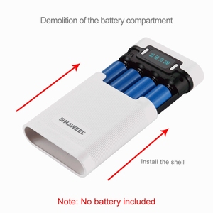 Boîtier de batterie externe HAWEEL DIY 4 x <span class=keywords><strong>18650</strong></span> (batteries non incluses) 10000 mAh avec écran LCD, 2 sorties USB et affichage - Product Image 3