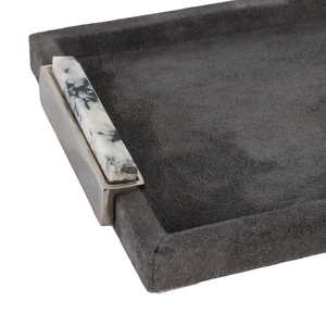 Vassoio Decorativo Rettangolare con Finitura in Camoscio per Letto, Tavolino da Caffè e Conservazione Gioielli - Product Image 5
