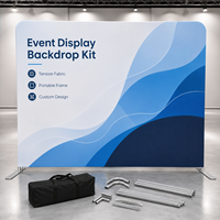 Kit de mur de toile tendue pop-up imprimé, support d'affichage portable pour événements, cabine photo, salon professionnel, bannière publicitaire