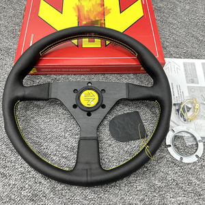 Volant de course pour modification de voiture de sport, modèle universel en cuir de 14 pouces avec espacement des trous de 70 mm - Product Image 3