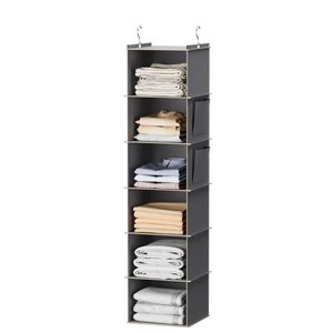 Système de rangement organisateur de placard suspendu à 6 étagères avec étagères durables - Product Image 1