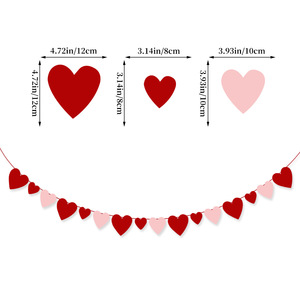 Biểu ngữ Ngày Valentine là cờ của tôi hình trái tim XOXO tình yêu Vòng hoa đính hôn trang trí đám cưới thiết lập tùy chỉnh bán buôn - Product Image 5