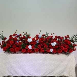 Luxe Soie Artificielle Bourgogne Rose Longue Fleur Coureur Mousse Titulaire Chic <span class=keywords><strong>De</strong></span> Mariage Événement Lieu Table Décoration Fournitures - Product Image 2