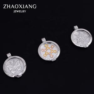 Venta al por mayor collares joyería puede poner imagen dentro foto redonda llama Acero inoxidable 2021 regalo clásico - Product Image 6