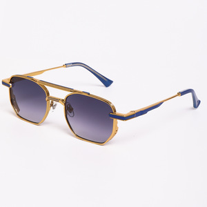 Occhiali da Sole OEM con Doppio Ponte in Metallo, Lenti Sfumate, Montatura Geometrica di Lusso, Protezione UV400, Unisex, Certificati CE, Occhiali Personalizzati all'Ingrosso - Product Image 1