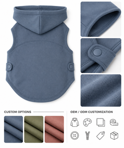 Sweat à capuche pour chien en polaire, manteau d'hiver uni, confortable, vêtements de loisirs pour chiens - Product Image 2