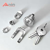 Serrures de placard de cuisine en laiton et alliage de zinc de haute qualité, sur mesure, avec pêne de 15 mm, 2 clés, marque Anin, universelles, dorées/claires