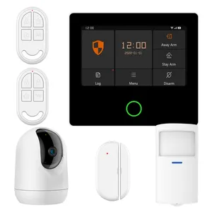 Sistem Alarm layar sentuh nirkabel Tuya, untuk keamanan rumah seluruh rumah dengan PIR Sensor gerak Alarm Sensor pintu sistem keamanan rumah