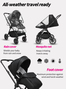 <span class=keywords><strong>Passeggino</strong></span> 2-in-1 Tutto-in-Uno con <span class=keywords><strong>Culla</strong></span>, Seduta Reversibile e Manubrio Regolabile per Neonati e Bambini - Product Image 3