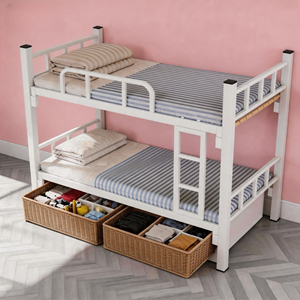 Compact Twin <b>Bunk</b> <b>Bed</b> for Student Dormitory Heavy Duty Metal <b>Bunk</b> <b>Bed</b> with Sturdy <b>Ladder</b> for School College Accommodation - Product Image 1