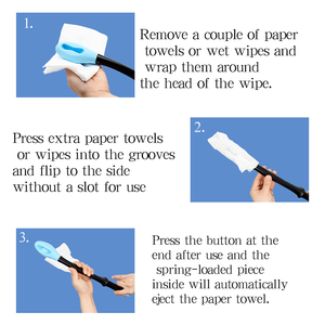 トイレ失禁援助肥満高齢者障害者トイレツールシリコーンロングリーチ衛生的なクリーニング拭きワントボトムバムワイパー - Product Image 5