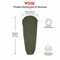 WOQI Housse de sac de couchage de voyage pliable marine avec poche pour oreiller pour lit d'hôtel non propre en voyage d'affaires, vente en gros