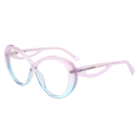 Visualmate Monture de lunettes unisexe de haute qualité, ronde irrégulière, transparente, anti-lumière bleue, en acétate, Montature Per Occhiali
