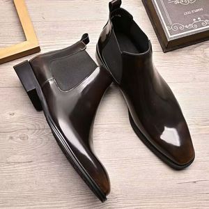New Style Fashionable Genuine Leather Handmade Men's Formal Shoes With Low <b>Heels</b> Comfortable and Casual Custom-Made Shoes - Product Image 5