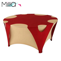 Superposition de table ronde en Spandex de 60 pouces et 72 pouces