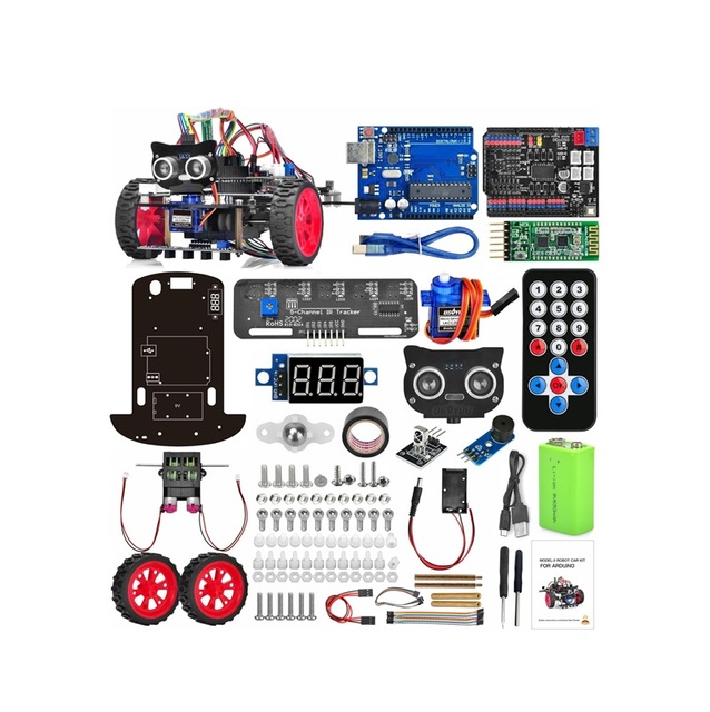 Smart Robotic Car kit for Arduino to Learn Programming and Get Hands on Experience of Robotic Assembly for Adults and Kids