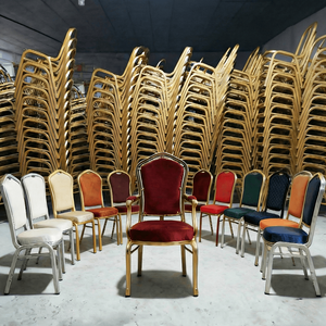 Cadeira de Banquete de Alumínio Dourada para Eventos de Casamento, Mobiliário de Hotel, Luxuosa e Moderna, Durável, Decorativa, Dobrável, Atacado. - Product Image 1