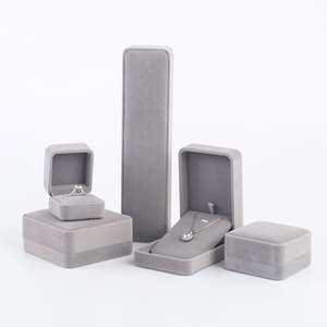 Nouvelle boîte à bijoux en velours avec logo personnalisé, vente en gros, boîte de rangement rectangulaire pour collier, emballage pour bijoux - Product Image 6