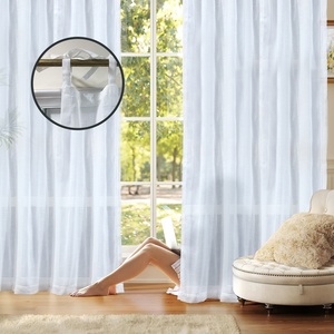 Fourniture directe d'usine Polyester personnalisé blanc maison et hôtel attache-dos Style flammé Transparent Tulle <span class=keywords><strong>voilage</strong></span> rideaux - Product Image 1